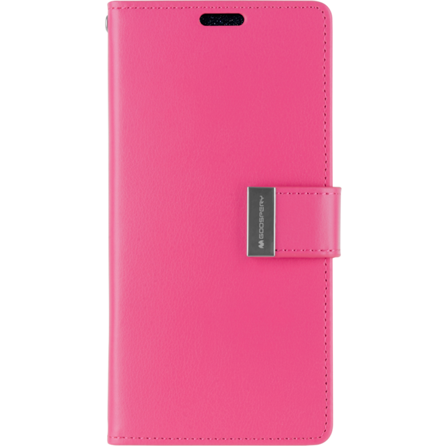 iPhone 12 Pro Max Hoesje - Goospery Rich Diary Case  - Hoesje met Pasjeshouder - Magenta