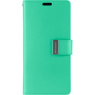 Mercury Goospery iPhone 12 Pro Max Hoesje - Goospery Rich Diary Case  - Hoesje met Pasjeshouder - Turquoise
