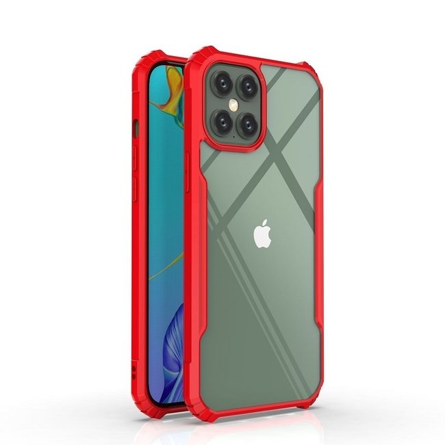iPhone 11 Pro Hoesje - Super Protect Slim Bumper - Back Cover - Rood/Transparant
