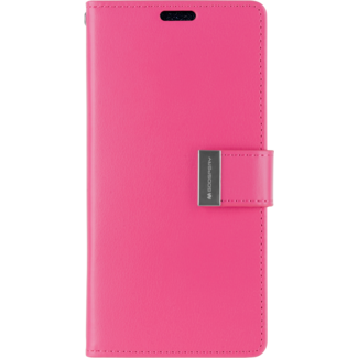 Mercury Goospery Samsung Galaxy Note 20 Hoesje - Goospery Rich Diary Case - Hoesje met Pasjeshouder - Magenta