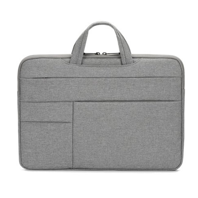 Laptoptas 15.4 inch - Laptophoes Met Extra Vakken - Laptop Sleeve met Handvat - Spatwaterdichte tas - Grijs