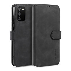 CaseMe - Samsung Galaxy A02s Case - with Magnetic closure - Leather Book Case - Black