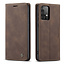 CaseMe - Case for Samsung Galaxy A02s- PU Leather Wallet Case Card Slot Kickstand Magnetic Closure - Dark Brown