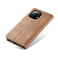 CaseMe - Case for Xiaomi Mi 11 - PU Leather Wallet Case Card Slot Kickstand Magnetic Closure - Ligth Brown