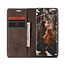 CaseMe - Case for Xiaomi Mi 11 - PU Leather Wallet Case Card Slot Kickstand Magnetic Closure - Dark Brown