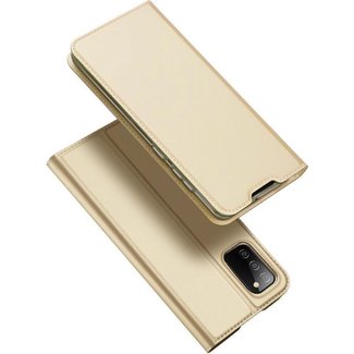 Dux Ducis Dux Ducis - Case for Samsung Galaxy A02s - Ultra Slim PU Leather Flip Folio Case with Magnetic Closure - Gold