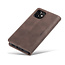 CaseMe - Case for iPhone 12 - PU Leather Wallet Case Card Slot Kickstand Magnetic Closure - Dark Brown