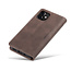 CaseMe - iPhone 12 hoesje - Wallet Book Case - Magneetsluiting - Donker Bruin