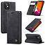 CaseMe - Case for iPhone 12 - PU Leather Wallet Case Card Slot Kickstand Magnetic Closure - Black