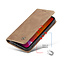 CaseMe - Case for iPhone 12 Pro - PU Leather Wallet Case Card Slot Kickstand Magnetic Closure - Brown