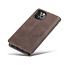 CaseMe - Case for iPhone 12 Pro - PU Leather Wallet Case Card Slot Kickstand Magnetic Closure - Dark Brown