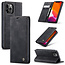 CaseMe - Case for iPhone 12 Pro Max - PU Leather Wallet Case Card Slot Kickstand Magnetic Closure - Black