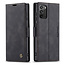 CaseMe - Case for Samsung Galaxy Note 20 - PU Leather Wallet Case Card Slot Kickstand Magnetic Closure - Black