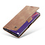 CaseMe - Case for Samsung Galaxy Note 20 - PU Leather Wallet Case Card Slot Kickstand Magnetic Closure - Brown