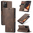 CaseMe - Case for Samsung Galaxy Note 20 - PU Leather Wallet Case Card Slot Kickstand Magnetic Closure - Dark Brown