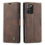 CaseMe - Case for Samsung Galaxy Note 20 - PU Leather Wallet Case Card Slot Kickstand Magnetic Closure - Dark Brown