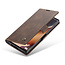 CaseMe - Case for Samsung Galaxy Note 20 - PU Leather Wallet Case Card Slot Kickstand Magnetic Closure - Dark Brown