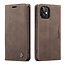 CaseMe - iPhone 12 Mini hoesje - Wallet Book Case - Magneetsluiting - Donker Bruin