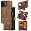 CaseMe - Case for iPhone 12 Mini - Wallet Case with Card Holder, Magnetic Detachable Cover - Brown