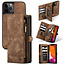 CaseMe - Case for iPhone 12 / 12 Pro - Wallet Case with Card Holder, Magnetic Detachable Cover - Brown