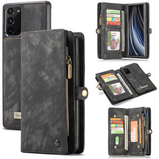 CaseMe CaseMe - Samsung Galaxy Note 20  hoesje - 2 in 1 Wallet Book Case - Zwart