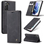 CaseMe - Case for Samsung Galaxy S21 - PU Leather Wallet Case Card Slot Kickstand Magnetic Closure - Black