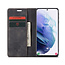 CaseMe - Case for Samsung Galaxy S21 - PU Leather Wallet Case Card Slot Kickstand Magnetic Closure - Black