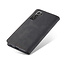 CaseMe - Case for Samsung Galaxy S21 - PU Leather Wallet Case Card Slot Kickstand Magnetic Closure - Black