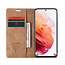 CaseMe - Case for Samsung Galaxy S21 - PU Leather Wallet Case Card Slot Kickstand Magnetic Closure - Light Brown