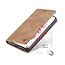 CaseMe - Case for Samsung Galaxy S21 - PU Leather Wallet Case Card Slot Kickstand Magnetic Closure - Light Brown