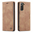 CaseMe - Case for Samsung Galaxy S21 Plus Case - PU Leather Wallet Case Card Slot Kickstand Magnetic Closure - Light Brown
