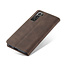 CaseMe - Case for Samsung Galaxy S21 Plus Case - PU Leather Wallet Case Card Slot Kickstand Magnetic Closure - Dark Brown