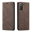 CaseMe - Case for Samsung Galaxy S21 - PU Leather Wallet Case Card Slot Kickstand Magnetic Closure - Dark Brown