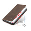 CaseMe - Case for Samsung Galaxy S21 - PU Leather Wallet Case Card Slot Kickstand Magnetic Closure - Dark Brown