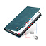 CaseMe - Case for Samsung Galaxy S21 - PU Leather Wallet Case Card Slot Kickstand Magnetic Closure - Blue