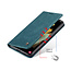 CaseMe - Case for Samsung Galaxy S21 Ultra - PU Leather Wallet Case Card Slot Kickstand Magnetic Closure - Blue