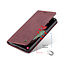 CaseMe - Case for Samsung Galaxy S21 Ultra - PU Leather Wallet Case Card Slot Kickstand Magnetic Closure - Dark Red