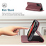 CaseMe - Case for Samsung Galaxy S21 Ultra - PU Leather Wallet Case Card Slot Kickstand Magnetic Closure - Dark Red