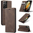 CaseMe - Samsung Galaxy S21 Ultra  hoesje - Wallet Book Case - Magneetsluiting - Donker Bruin