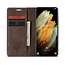CaseMe - Samsung Galaxy S21 Ultra  hoesje - Wallet Book Case - Magneetsluiting - Donker Bruin