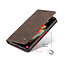 CaseMe - Case for Samsung Galaxy S21 Ultra - PU Leather Wallet Case Card Slot Kickstand Magnetic Closure - Dark Brown