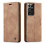 CaseMe - Case for Samsung Galaxy S21 Ultra - PU Leather Wallet Case Card Slot Kickstand Magnetic Closure - Light Brown