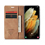 CaseMe - Samsung Galaxy S21 Ultra  hoesje - Wallet Book Case - Magneetsluiting -  Licht Bruin