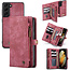 CaseMe - Case for Samsung Galaxy S21 - Wallet Case with Card Holder, Magnetic Detachable Cover - Red