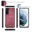 CaseMe - Case for Samsung Galaxy S21 - Wallet Case with Card Holder, Magnetic Detachable Cover - Red