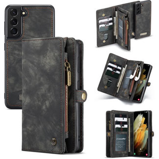 CaseMe CaseMe - Case for Samsung Galaxy S21 Plus - Wallet Case with Card Holder, Magnetic Detachable Cover - Black