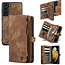 CaseMe - Case for Samsung Galaxy S21 Plus - Wallet Case with Card Holder, Magnetic Detachable Cover - Brown