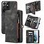 CaseMe - Case for Samsung Galaxy S21 Ultra - Wallet Case with Card Holder, Magnetic Detachable Cover - Black