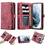 CaseMe - Case for Samsung Galaxy S21 Ultra - Wallet Case with Card Holder, Magnetic Detachable Cover - Red