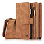 CaseMe - Case for Samsung Galaxy S21 - Wallet Case with Cardslots and Detachable Flip Zipper Case - Brown